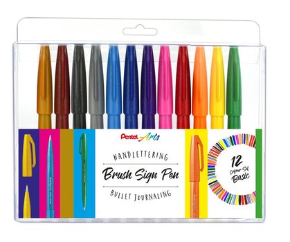 Popisovače štětečkové Pentel touch SES15-12 sada 12ti odstínů Brush Sign Pen