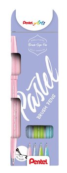 Popisovače štětečkové Pentel touch SES15P-4 Pastel sada Brush Sign Pen