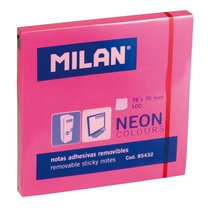 MILAN 85432 BLOČEK NEON RŮŽOVÝ,76X76 ,BOX 10 KS