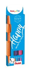 Popisovače štětečkové Pentel touch SES15-4COL Happy sada Brush Sign Pen